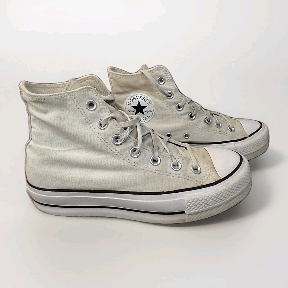 Converse Chuck Taylor All Star Lift‎ High Top White Platform Shoes 560846F 7.5